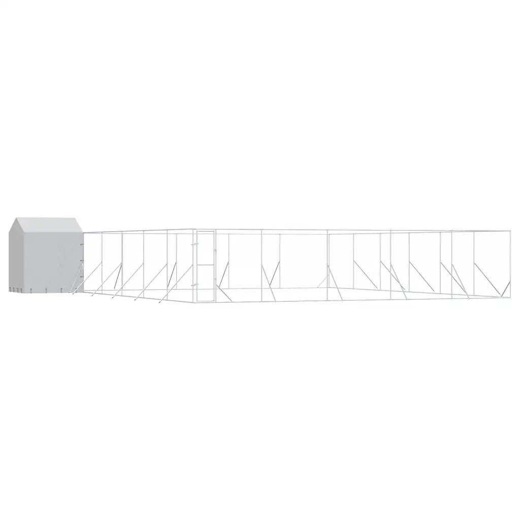 Cuccia Cani da Esterno Tetto Argento 12x12x2,5m Acciaio Zincatocod mxl 91523