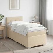 Letto box spring con materasso Crema 100 x 200 cm Tessuto 3450416