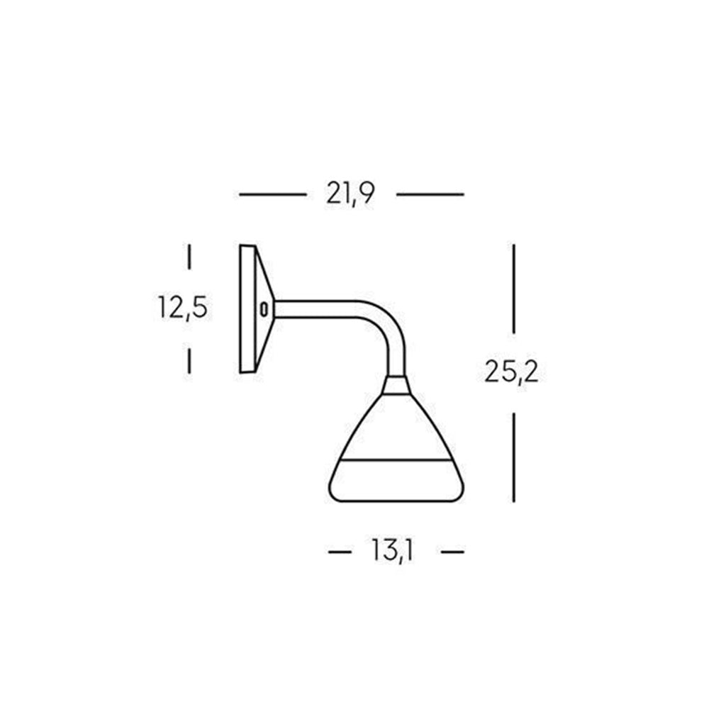 Applique Contemporanea Graal Alluminio Tortora 1 Luce Led 20W 3000K