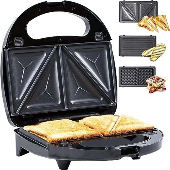 Wafeliera con Piastre Interchangeabili - Wafeliera con Piastre Rimovibili - Wafeliera 3 in 1