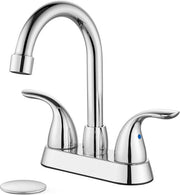 Rubinetto da Bagno 4 Pollici Centerset Cromo con Uscita Regolabile e Due Maniglie
