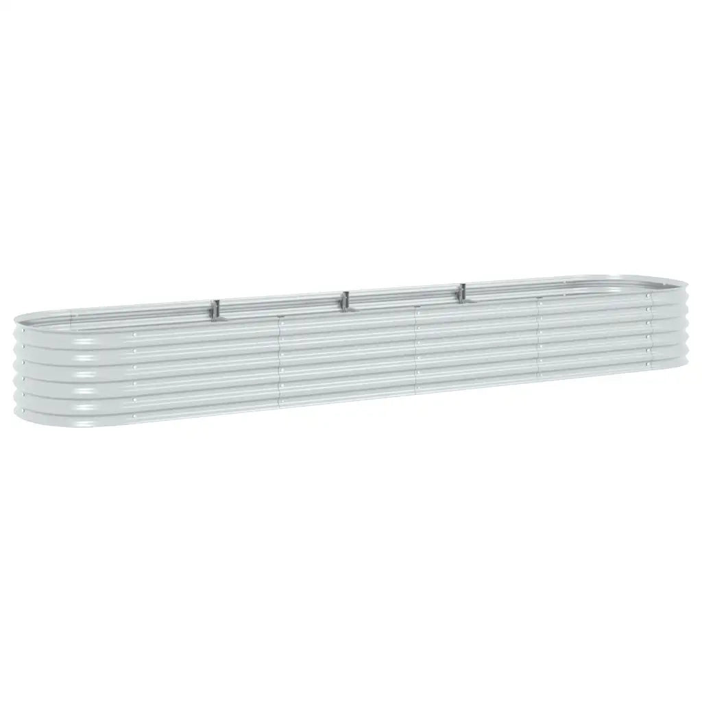 Letto Rialzato Giardino-Fioriera da Giardino 400x80x44 cm in Acciaio Zincato Argento