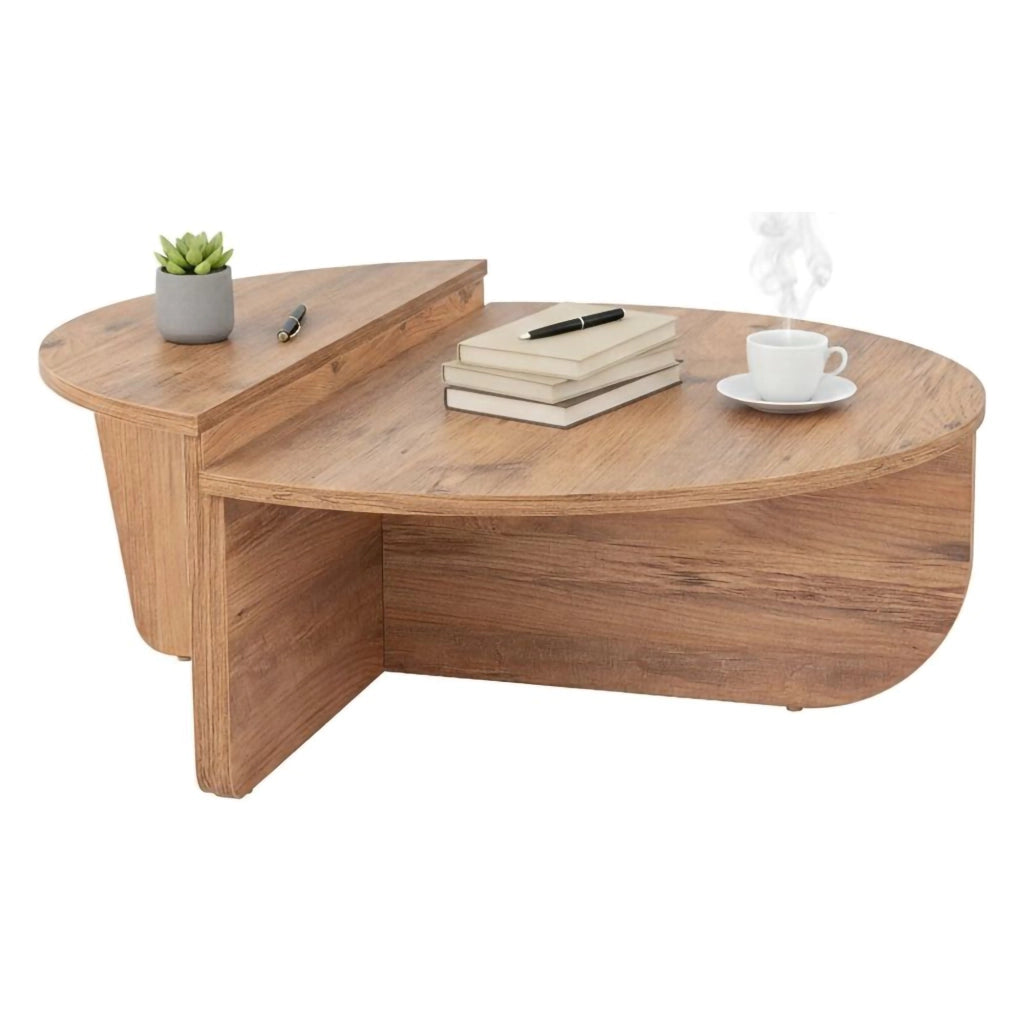 Mansue, Tavolino da Salotto Peso Massimo Supportato 15 kg, 90x60x35h cm Marrone Pino