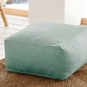 Pouf quadrato PALAU - Seduta velluto verde 50x50 cm