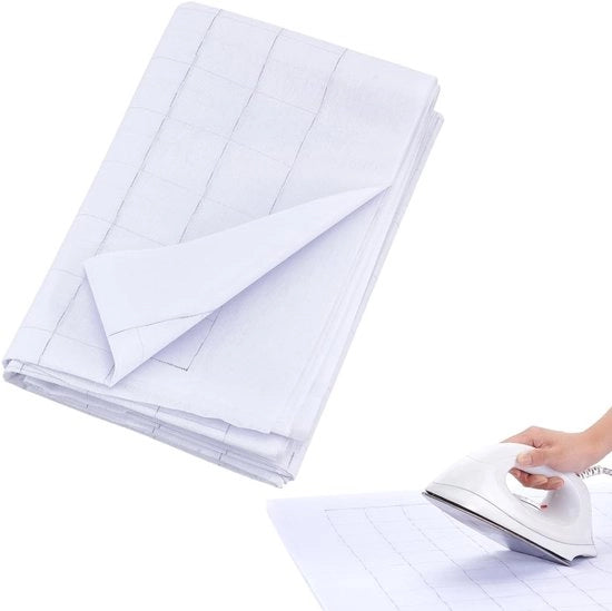 Veloce Opstrijkbaar Stevig - 5m x 1.2m - Non-tessuto - Creatività DIY - Raster 5x5cm - Materiale Sostenibile - Interfaccia