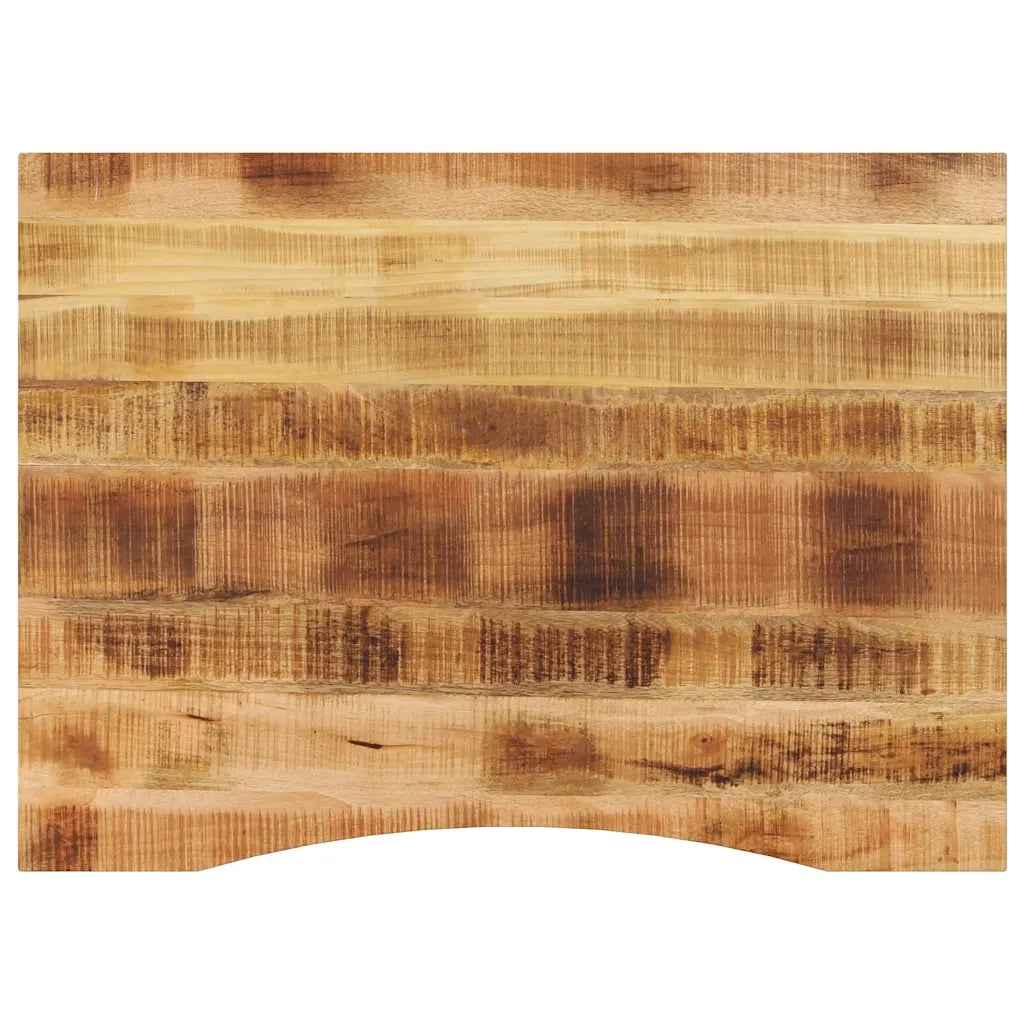 Piano Scrivania con Curva 110x80x2,5cm Massello Grezzo di Mango