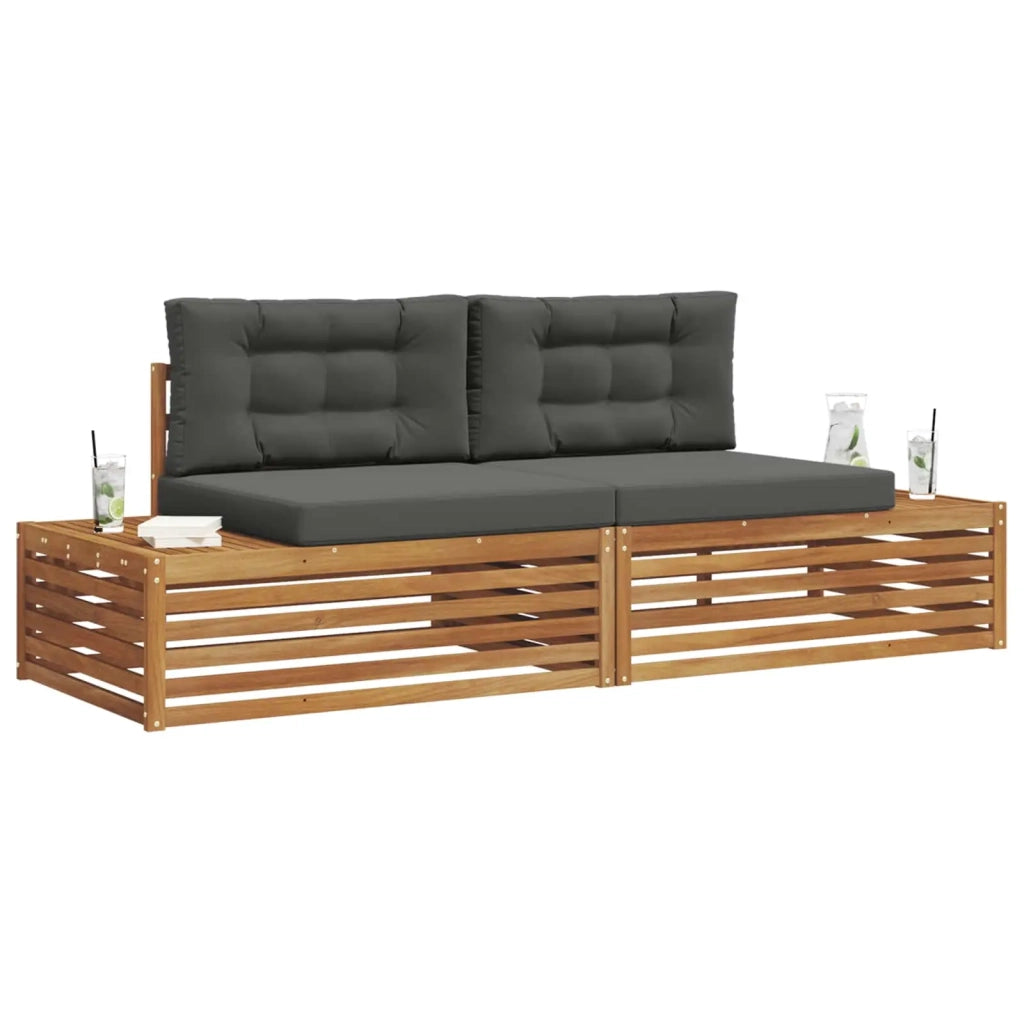 Set di divani da esterno con cuscino Naturale e Antracite