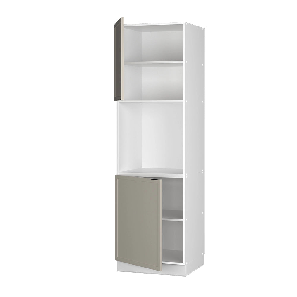 Mobile per forno da incasso Fame-Line GrigioBeige/Bianco 60 cm con ripiano aperto Vicco