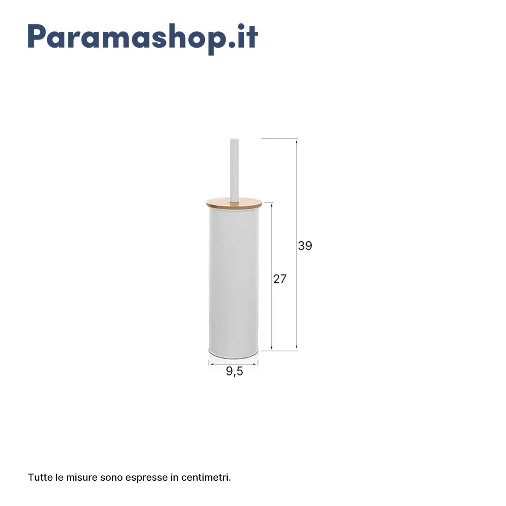 Portascopino in appoggio acciaio bianco e bambu | Haiti