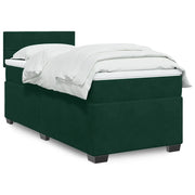 Giroletto a Molle con Materasso Verde Scuro 80x200 cm Velluto
