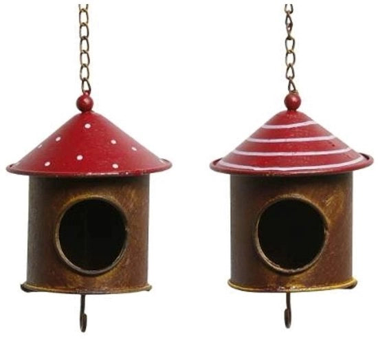Piazzola per uccelli e Casa per uccelli - Decorativa e Funzionale - Design in metallo