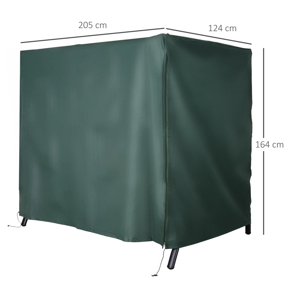 Copertura protettiva per altalena da giardino in poliestere, verde scuro, 205 x 124 x 164 cm