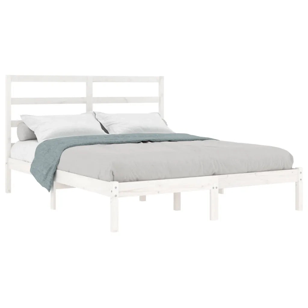 Giroletto senza Materasso-Struttura Letto Bianco 120x200 cm Legno Massello Pino 680697