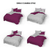 Copripiumino con Sacco e Federe Doubleface Fuxia/Grigio Matrimoniale