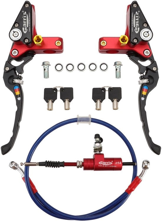 Connessore Idraulico - Sostituzione per Suzuki GSX650F/CR250 - Alluminio CNC - Regolabile - 22mm di Diametro - Rosso