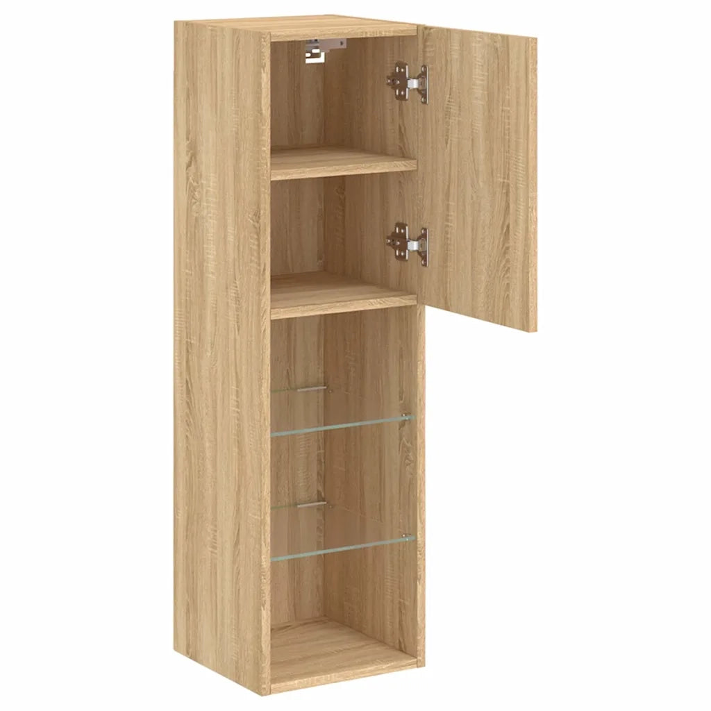 Mobili TV con Luci LED 2pz-Set di 2 Credenza per TV Rovere Sonoma 30,5x30x102 cm
