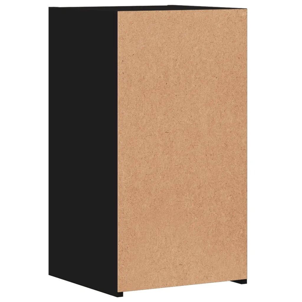 Comodini 2pz-Set di 2 Tavolino da notte Neri 35x34x65 cm in Legno Multistrato