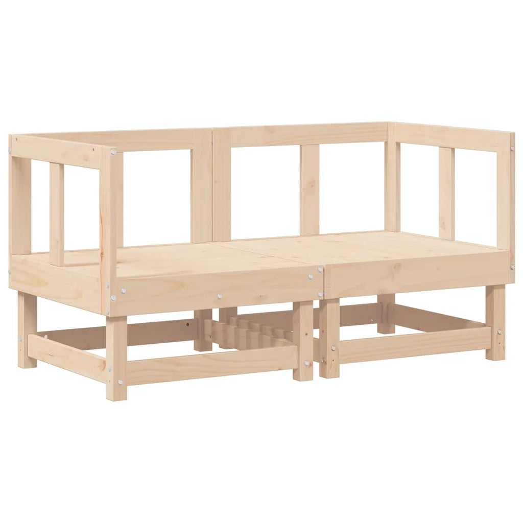 Divani Angolari con Cuscini 2 pz in Legno Massello di Pino 825450