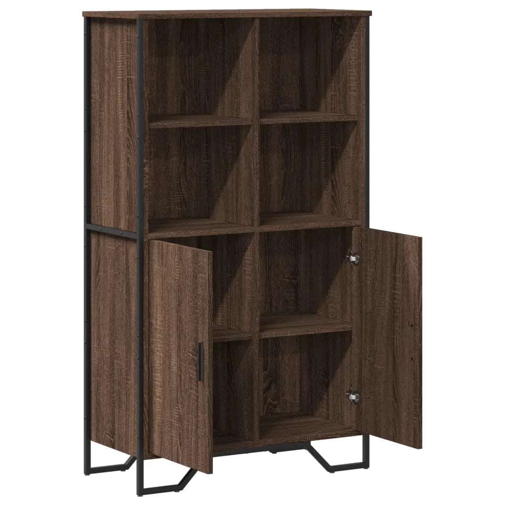 Credenza-Buffet-Armadio da cucina Rovere Marrone 79,5x35,5x137,5 cm in Legno Multistrato