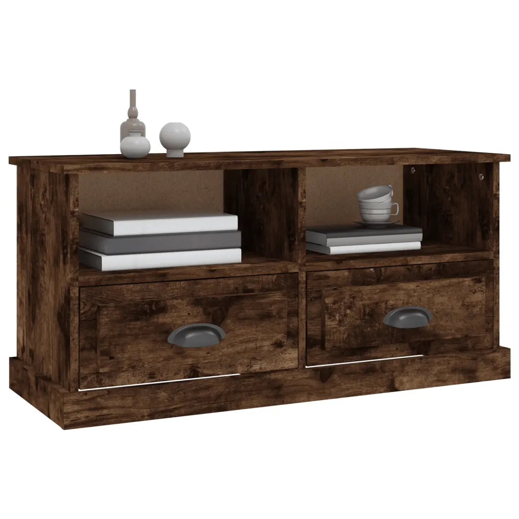 Mobile Porta TV Rovere Fumo 93x35,5x45 cm in Legno Multistrato 816469