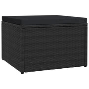 Poggiapiedi da Giardino con Cuscini Nero in Polyrattan cod mxl 75598