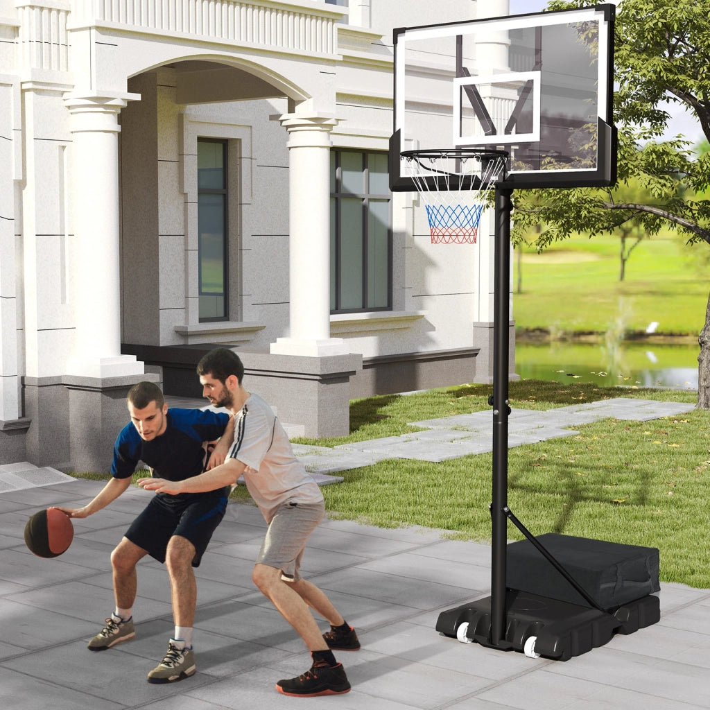 Canestro da basket portatile regolabile 4.1-10 ft per esterno e interno con ruote e base zavorrabile