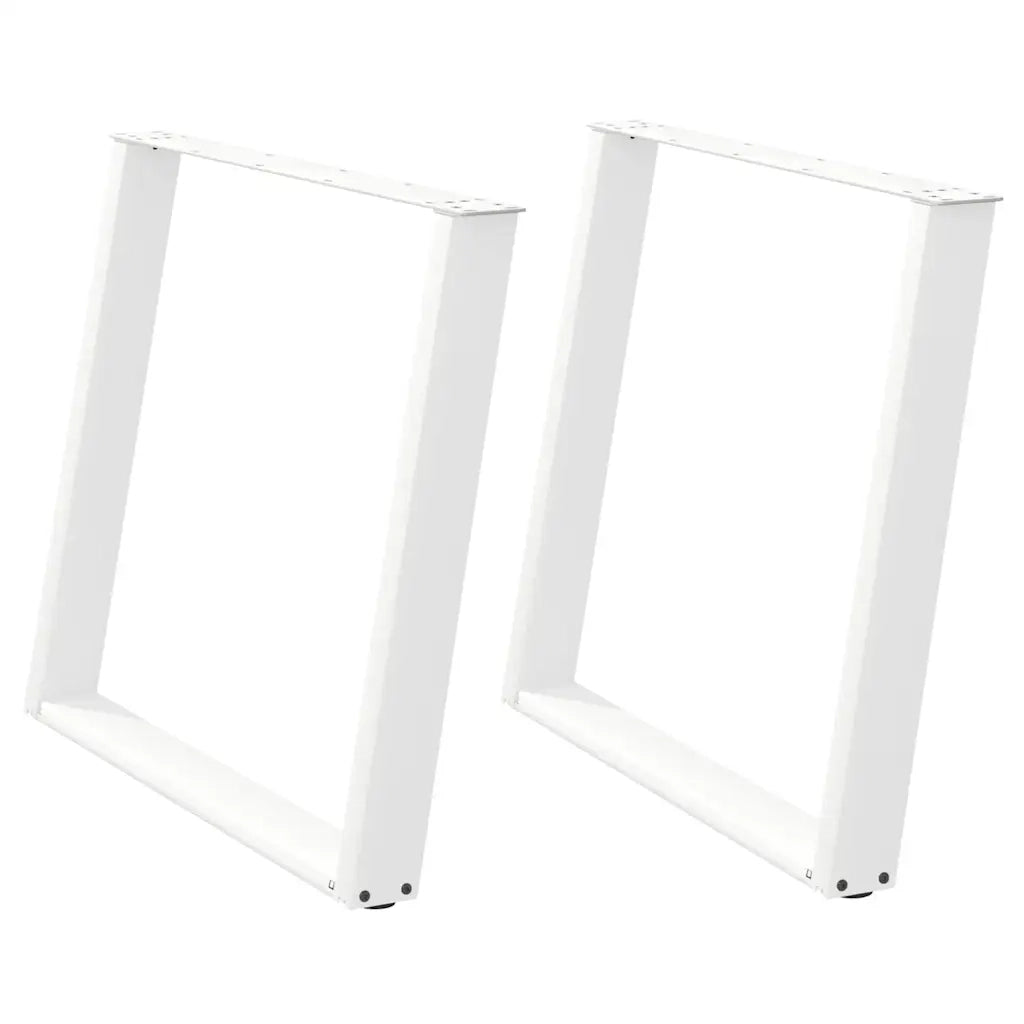 Gambe per tavolo da pranzo a forma di U 2 pz bianche 90x(72-73) cm in acciaio 4012801