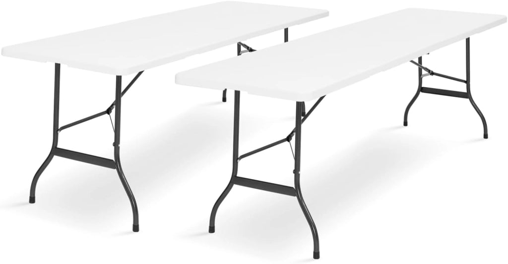 Set di 2 tavolini pieghevoli portatili da 180 cm, per il campeggio o il divertimento
