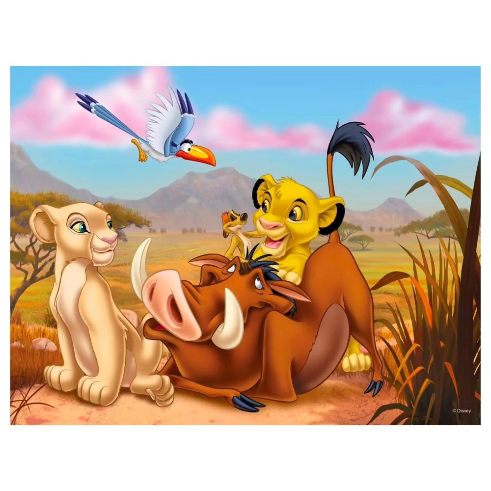 Trade Shop - Disney Puzzle Re Leone The Lion King 24 Pezzi Dim 70x50 Cm Maxi Puzzle 2 In 1 -