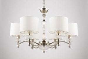 Lampadario Neoclassic in Metallo e Vetro Alicante Nickel
