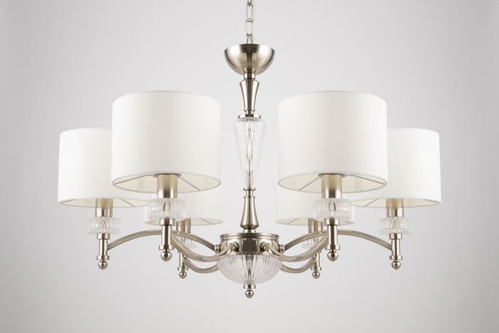 Lampadario Neoclassic in Metallo e Vetro Alicante Nickel