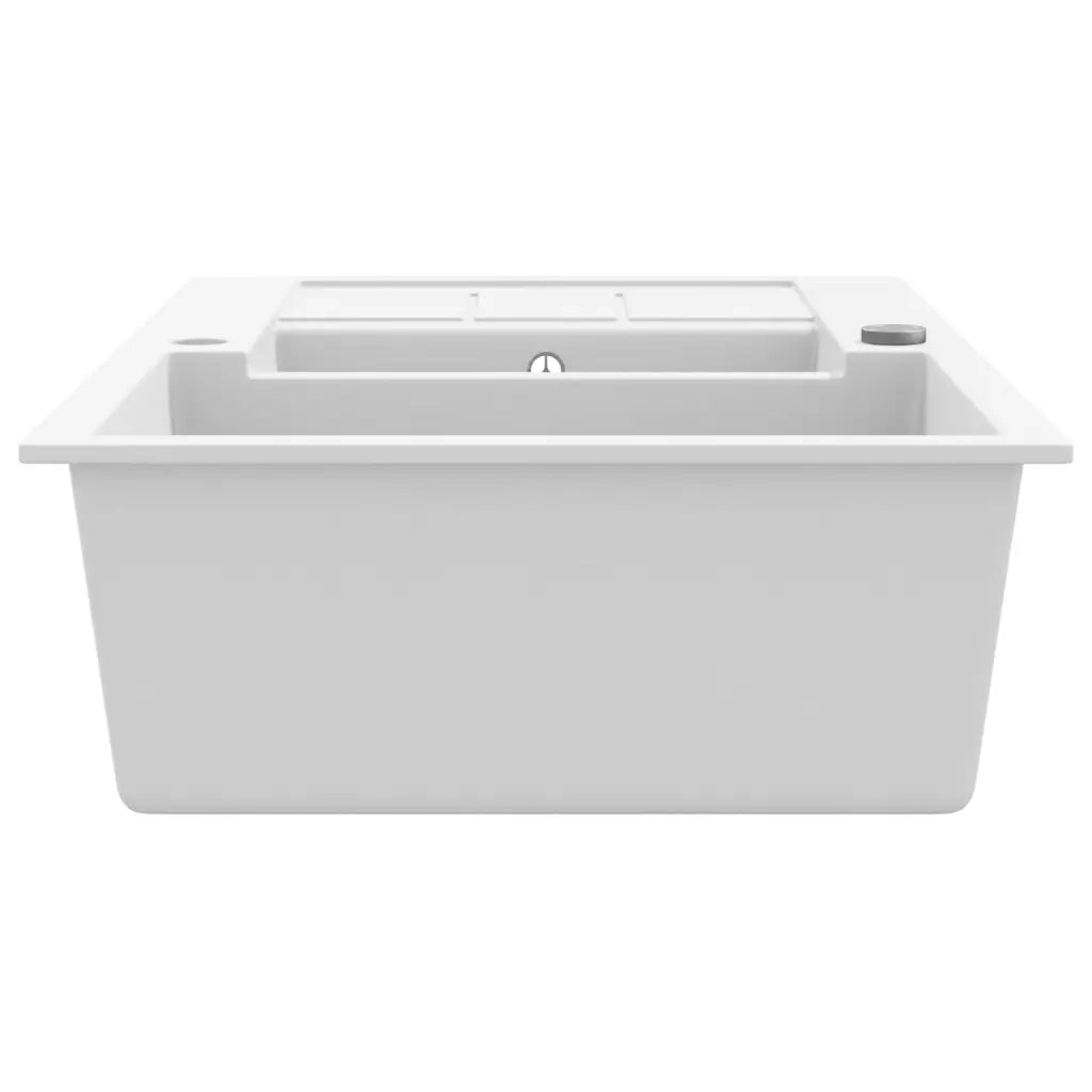 Lavello da Cucina in Granito Vasca Doppia Bianco CFW4901907