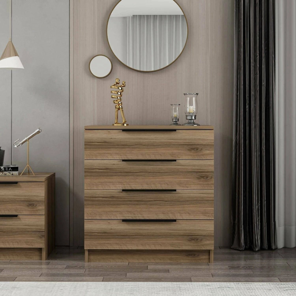 Elysee, Cassettiera 5 Cassetti, 73x42x77h cm Marrone Noce