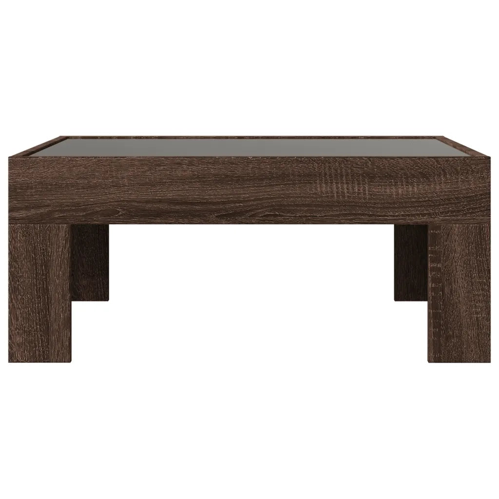 Tavolino da Salotto con LED Infinity Rovere Marrone 70x50x30 cm