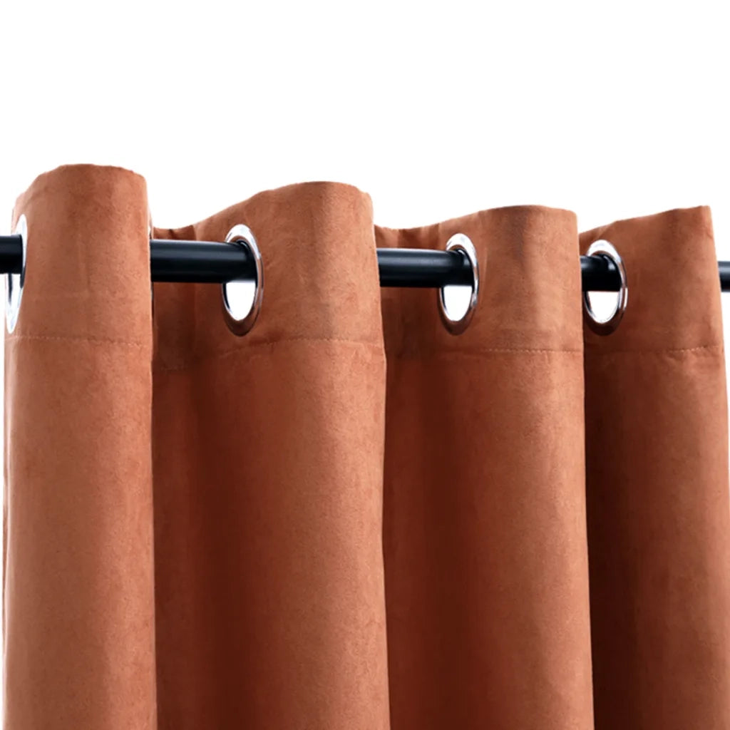 Tende Oscuranti con Anelli in Metallo 2 pz Ruggine 140x225 cm cod mxl 60965