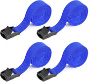 Cinture di espansione per cavi 4 pezzi cintura di espansione 2,5 m x 25 mm cintura di espansione con morsetti cinture di espansione con chiusura a morsetto (blu)