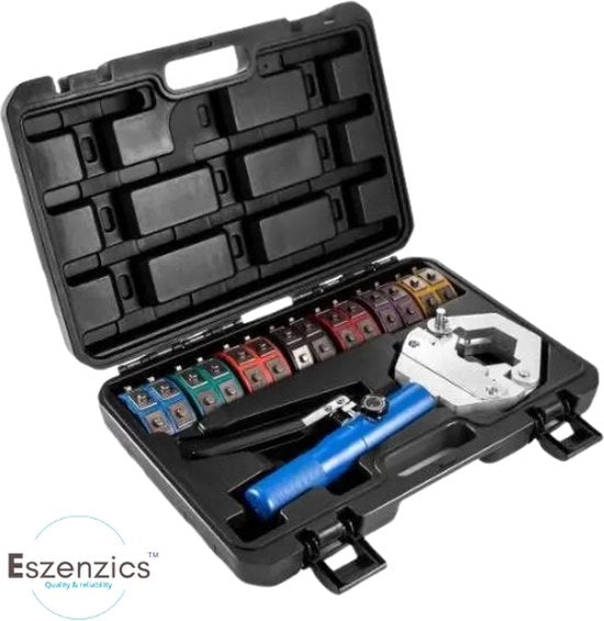 Set Completo di Perstang Idraulico Pro7 - Incluso 7 Matrici - Perstang Idraulico di Alta Qualità - Compattabile Leggero - Cassetto di Ripostiglio