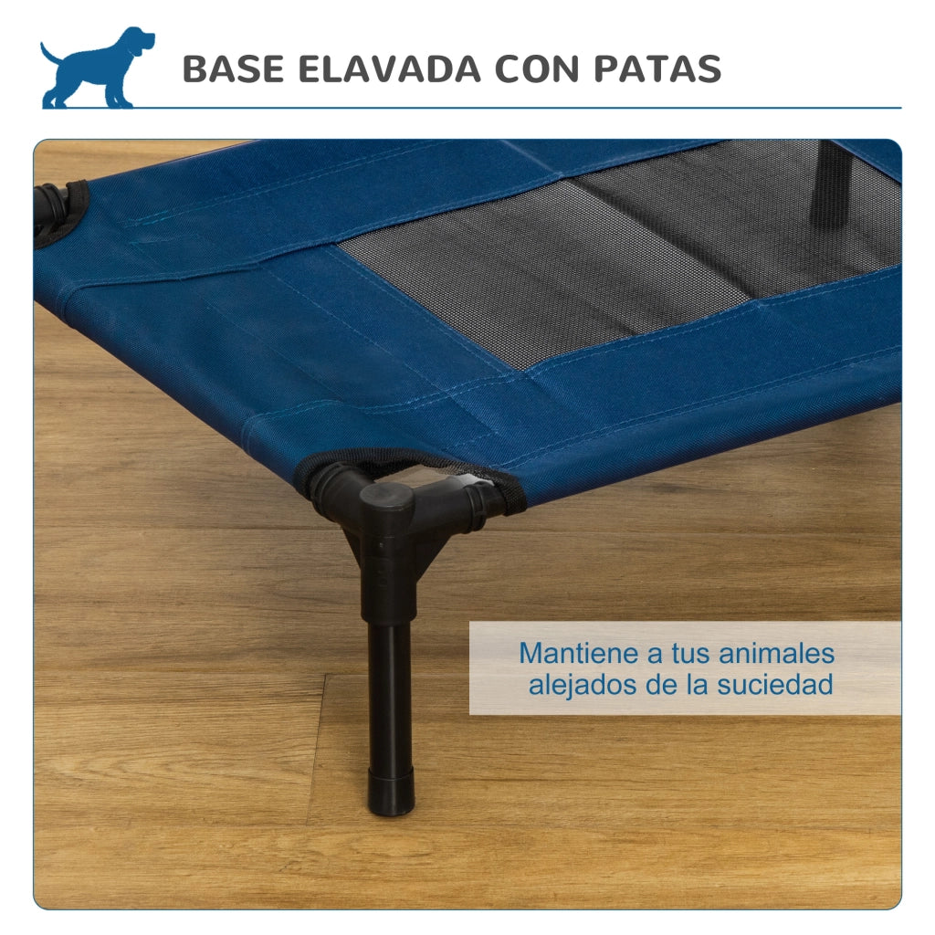 Lettino per Cani e Gatti Rialzato ¨C Xylo ¨C Tessuto Oxford Traspirante 61x46x18 cm Blu
