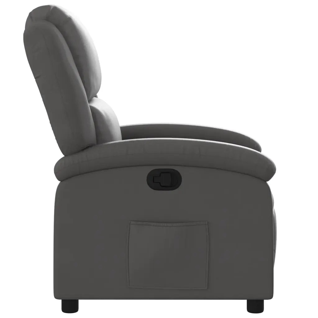 Divano Sedia-Poltrona reclinabile in Vera Pelle Grigia 264505