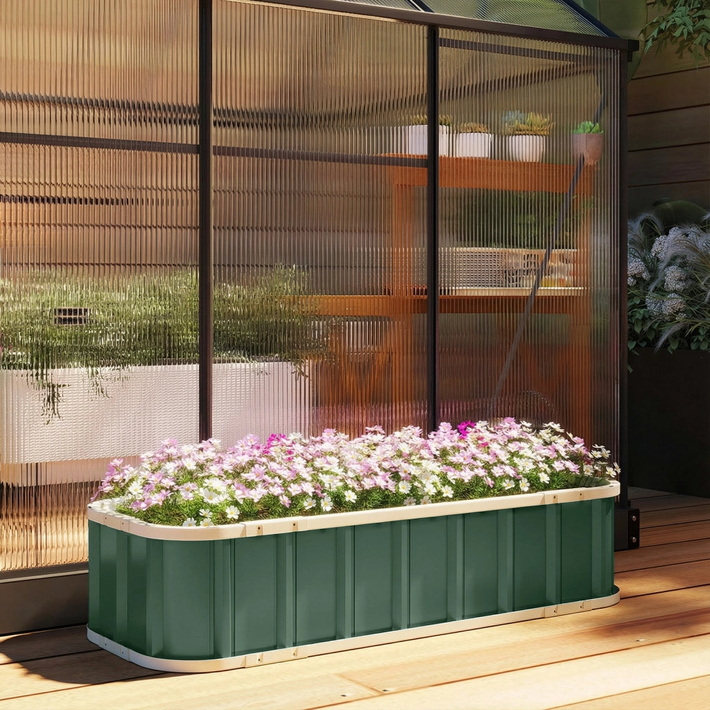 Hochbeet in Acciaio ¨C zephmum ¨C Verde Chiaro 136x52x31 cm