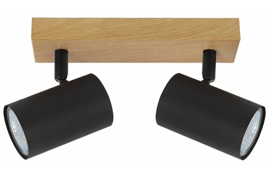 Plafoniera scandinava Reality Quentin 2 spot GU10 nera