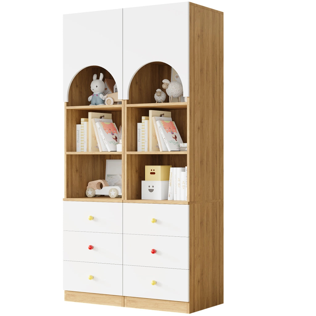 Armadio contenitore 50x50x200 cm con 3 cassetti in MDF bianco
