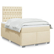 vidaXL Giroletto a Molle con Materasso Crema 120x190 cm in Tessuto
