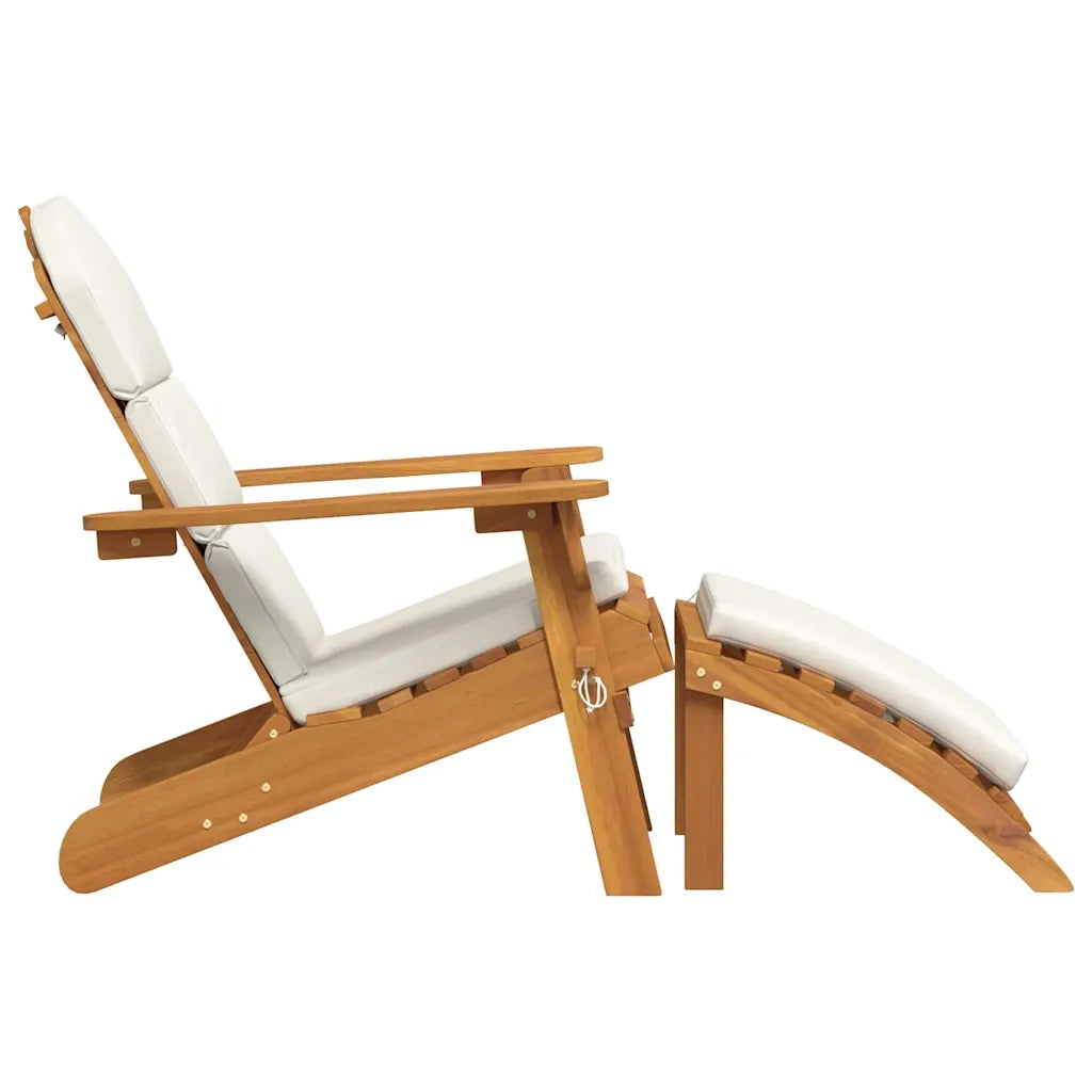 Sedia Adirondack Giardino con Poggiapiedi Legno Massello Acacia 360033