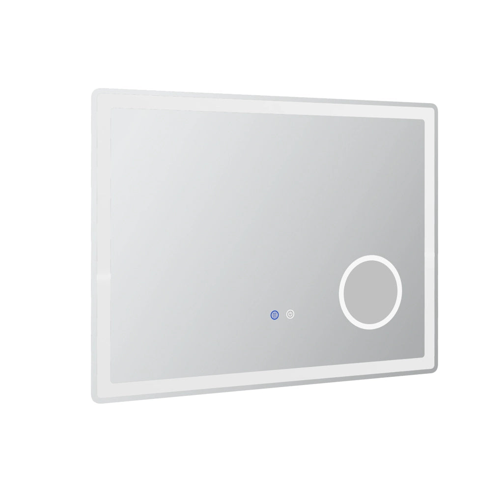 Specchio da bagno LED con ingrandimento 3x, touch, 3 tonalità luce, antifog, bianco