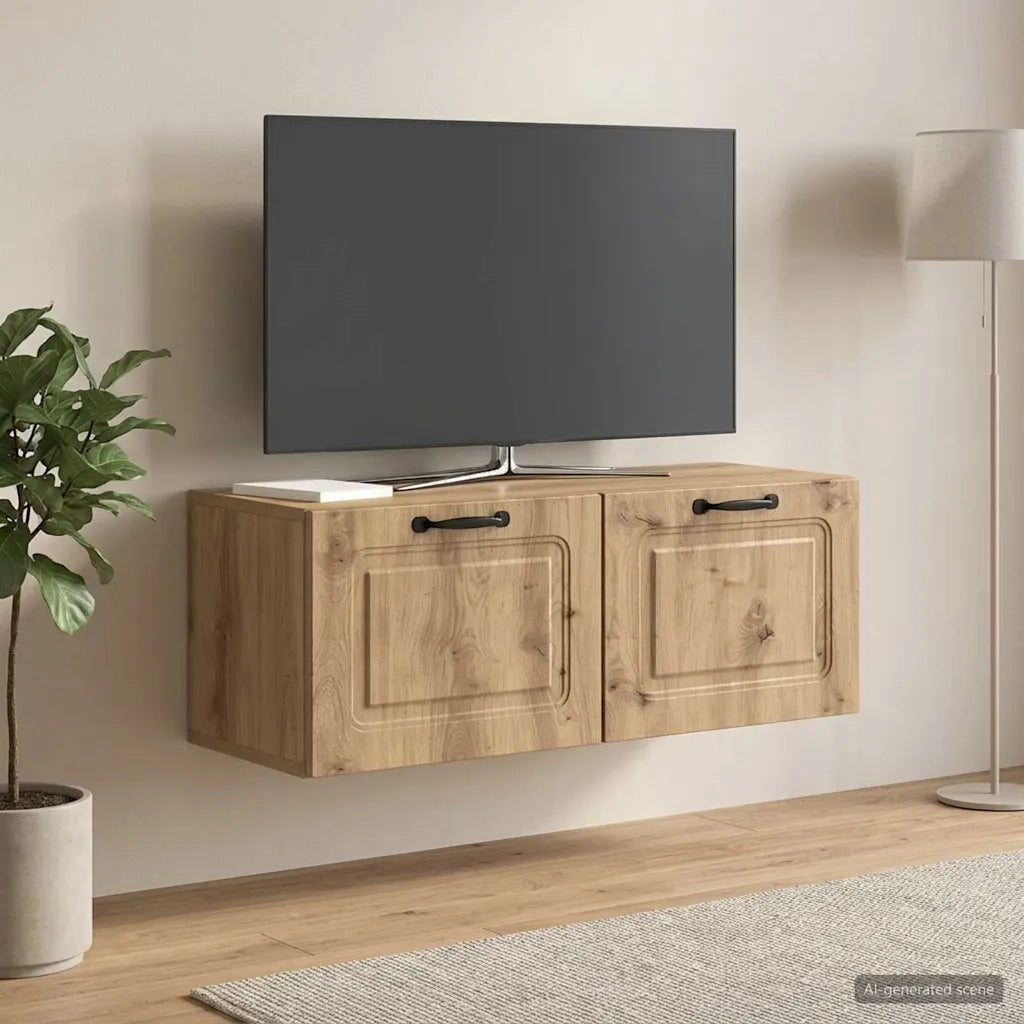 Mobile Porta TV da Muro Rovere Artigianale 78,5 x 31 x 30 cm 899404