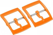 Cinturino orologio Clip di sostituzione in plastica colore arancione larghezza 16mm - Set da 2 pezzi