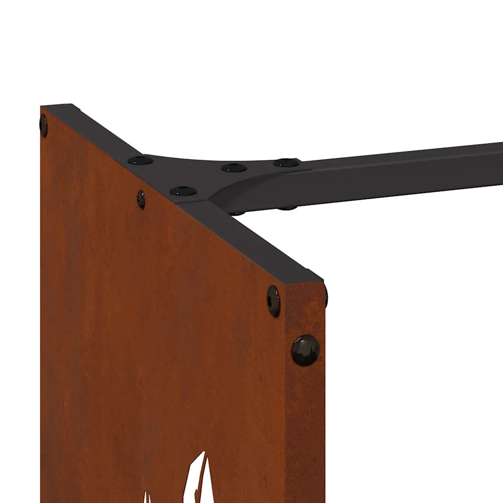 Rastrelliera per Legna da Ardere 40x30x80 cm in Acciaio Corten 864224
