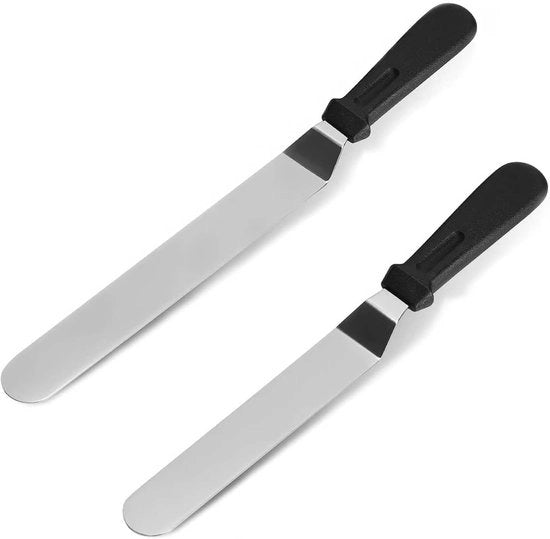 Set di spatole per glasurare da 2 pezzi - Spatole inclinate professionali - Coltelli in acciaio inossidabile 15,2 cm - Coltello per glasurare densa - Ideale per torte e dolci - Spatola per torte