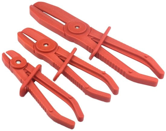 Set di attrezzi per la connessione di tubi - 3 pezzi - rosso - attrezzi per la connessione assortiti - materiale di alta qualità - per tubi flessibili - connettore per tubi